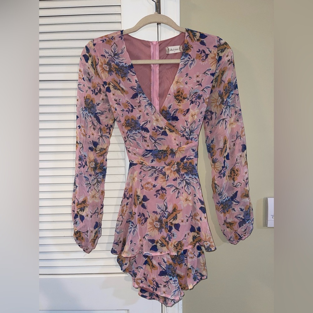 Altar'd State Pink Floral Wrap Top